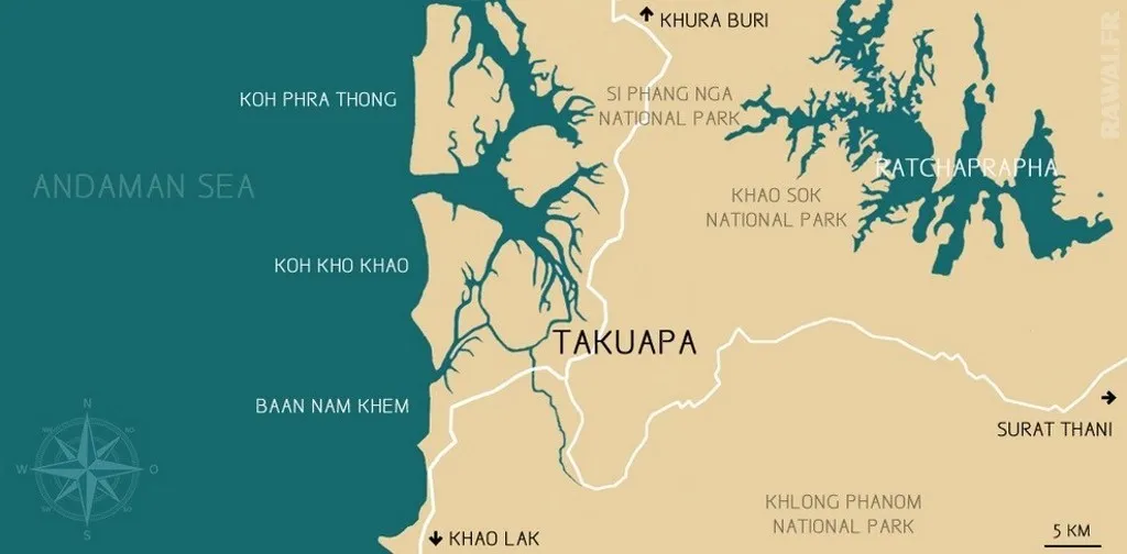 CARTE DE TAKUA PA THAILANDE