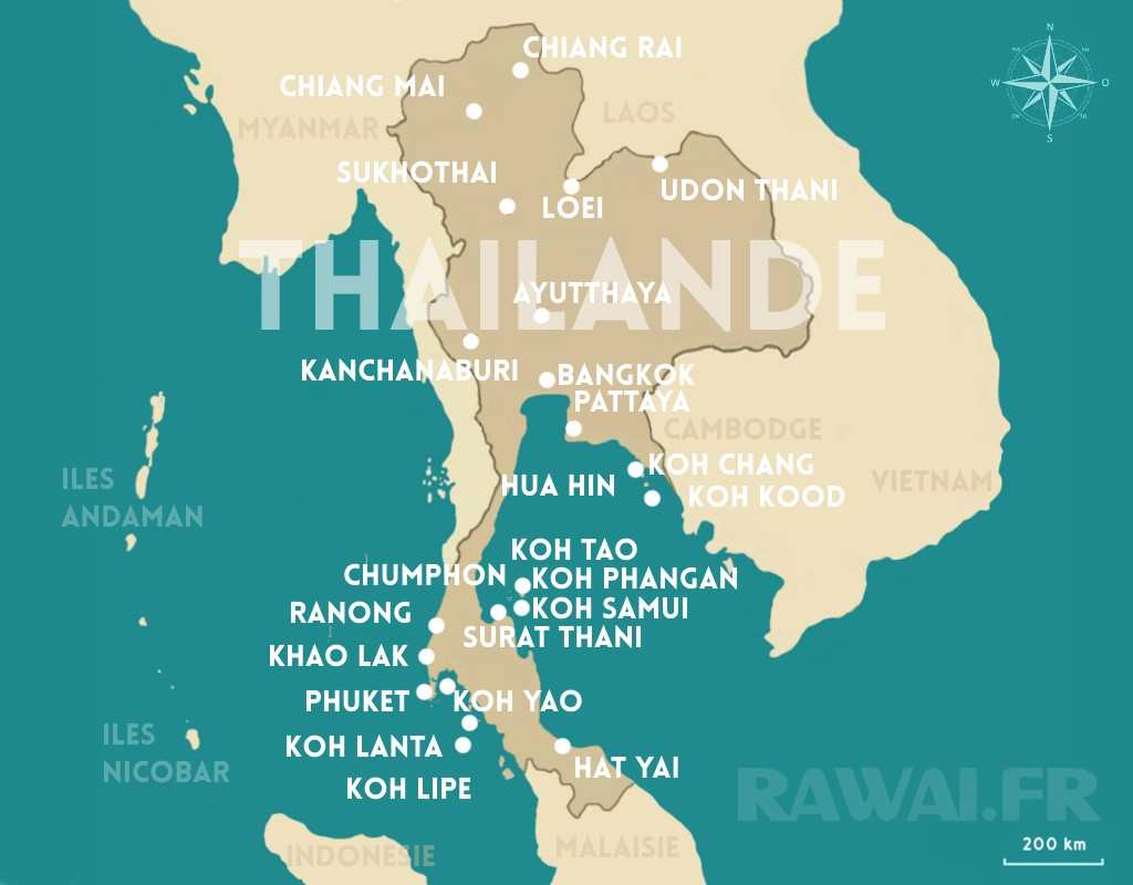 Ou est la thaïlande, Ou se trouve la thailande sur une carte du monde, Ou  se trouve thailande