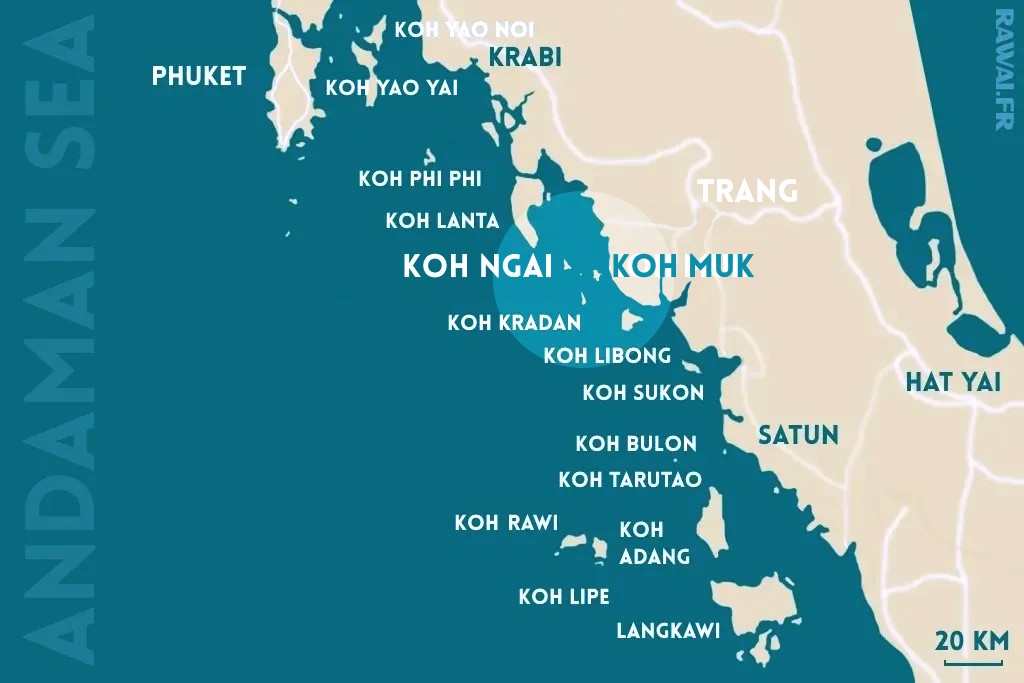 TRAJET BATEAU KOH NHAI KOH MUK